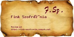 Fink Szofrónia névjegykártya